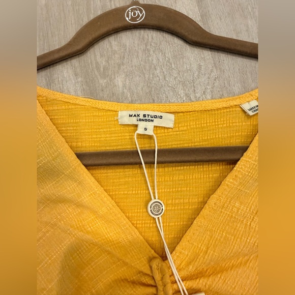 NWT Max Studio London Center Shirred Short Sleeve Shirt - Picture 3 of 7